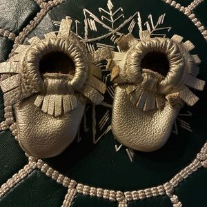 Freshly Picked Shimmering Gold Moccasins